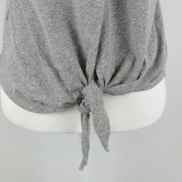 Madewell Women's Small Gray Jersey Crewneck Tie Hem Short Sleeve Tee - Picture 5 of 7